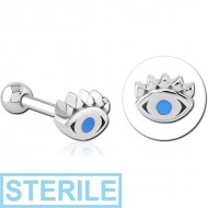 STERILE SURGICAL STEEL TRAGUS MICRO BARBELL- EYE PIERCING