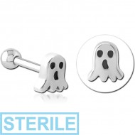 STERILE SURGICAL STEEL TRAGUS MICRO BARBELL- GHOST PIERCING