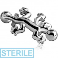 STERILE SURGICAL STEEL MICRO BARBELL WITH SHIELD - SALAMANDER PIERCING