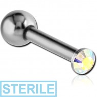 STERILE SURGICAL STEEL CARTILAGE AND TRAGUS JEWELLED MICRO STUD PIERCING