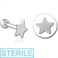STERILE SURGICAL STEEL TRAGUS MICRO BARBELL - STAR PIERCING