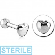 STERILE SURGICAL STEEL HEART TRAGUS MICRO BARBELL