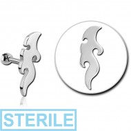 STERILE SURGICAL STEEL TRAGUS MICRO BARBELL PIERCING