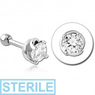 STERILE SURGICAL STEEL JEWELLED TRAGUS MICRO BARBELL - CIRCULE