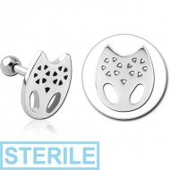 STERILE SURGICAL STEEL TRAGUS MICRO BARBELL PIERCING