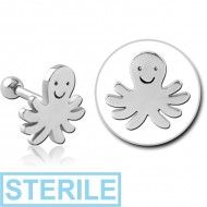 STERILE SURGICAL STEEL TRAGUS MICRO BARBELL - SQUID PIERCING
