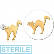 STERILE SURGICAL STEEL TWO TONE TRAGUS MICRO BARBELL - CAT