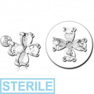 STERILE SURGICAL STEEL JEWELLED TRAGUS MICRO BARBELL