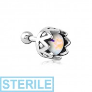 STERILE SURGICAL STEEL JEWELLED TRAGUS MICRO BARBELL PIERCING
