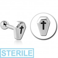 STERILE SURGICAL STEEL TRAGUS MICRO BARBELL