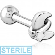 STERILE SURGICAL STEEL TRAGUS MICRO BARBELL - ANNULAR ECLIPSE AND STAR