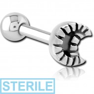 STERILE SURGICAL STEEL TRAGUS MICRO BARBELL - CRESCENT