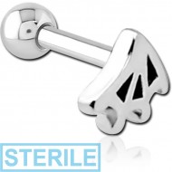 STERILE SURGICAL STEEL TRAGUS MICRO BARBELL - WEB