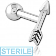 STERILE SURGICAL STEEL TRAGUS MICRO BARBELL - ARROW