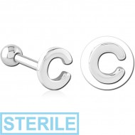 STERILE SURGICAL STEEL TRAGUS MICRO BARBELL - C