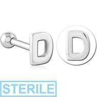 STERILE SURGICAL STEEL TRAGUS MICRO BARBELL - D