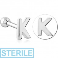 STERILE SURGICAL STEEL TRAGUS MICRO BARBELL - K