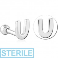STERILE SURGICAL STEEL TRAGUS MICRO BARBELL - U
