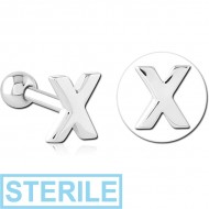 STERILE SURGICAL STEEL TRAGUS MICRO BARBELL - X