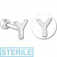 STERILE SURGICAL STEEL TRAGUS MICRO BARBELL - Y