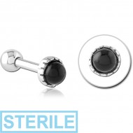 STERILE SURGICAL STEEL JEWELLED TRAGUS MICRO BARBELL PIERCING