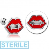 STERILE SURGICAL STEEL TRAGUS MICRO BARBELL - MOUTH