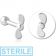 STERILE SURGICAL STEEL TRAGUS MICRO BARBELL