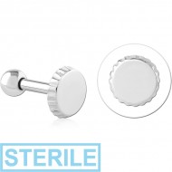 STERILE SURGICAL STEEL TRAGUS MICRO BARBELL