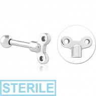 STERILE SURGICAL STEEL TRAGUS MICRO BARBELL