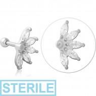 STERILE SURGICAL STEEL JEWELLED TRAGUS MICRO BARBELL