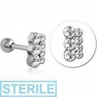 STERILE SURGICAL STEEL JEWELLED TRAGUS MICRO BARBELL