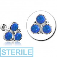 STERILE SURGICAL STEEL SYNTHETIC OPAL TRAGUS MICRO BARBELL
