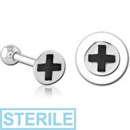 STERILE SURGICAL STEEL TRAGUS MICRO BARBELL - SCREW HEAD