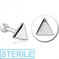 STERILE SURGICAL STEEL TRAGUS MICRO BARBELL - TRIANGLE