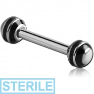 STERILE SURGICAL STEEL MICRO BARBELL WITH STRIPED BALLS