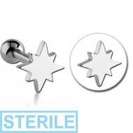 STERILE SURGICAL STEEL TRAGUS MICRO BARBELL