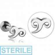 STERILE SURGICAL STEEL TRAGUS MICRO BARBELL