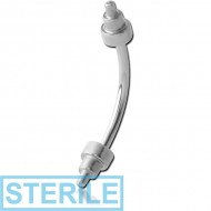 STERILE SURGICAL STEEL CURVED MICRO BARBELL WITH MINI DUMBBELLS PIERCING