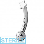 STERILE SURGICAL STEEL STAR FANCY CURVED MICRO BARBELL