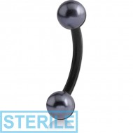STERILE UV ACRYLIC FLEXIBLE CURVED MICRO BARBELL WITH SYNTHETIC PEARLS