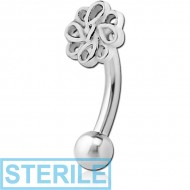 STERILE SURGICAL STEEL FANCY CURVED MICRO BARBELL - TWIST FLOWER