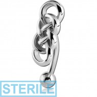 STERILE SURGICAL STEEL FANCY CURVED MICRO BARBELL - CELTIC