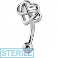 STERILE SURGICAL STEEL FANCY CURVED MICRO BARBELL - HEART INFINITY