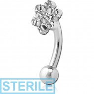 STERILE SURGICAL STEEL FANCY CURVED MICRO BARBELL - SNOWFLAKE