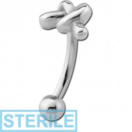 STERILE SURGICAL STEEL FANCY CURVED MICRO BARBELL - KNOT