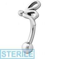 STERILE SURGICAL STEEL FANCY CURVED MICRO BARBELL - DRAGONFLY