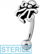 STERILE SURGICAL STEEL FANCY CURVED MICRO BARBELL - SQUID