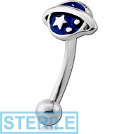 STERILE SURGICAL STEEL FANCY CURVED MICRO BARBELL - SATURN