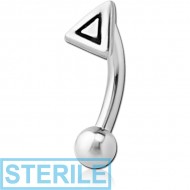 STERILE SURGICAL STEEL FANCY CURVED MICRO BARBELL - TRIANGLE