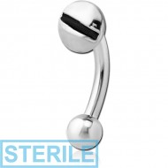 STERILE SURGICAL STEEL FANCY CURVED MICRO BARBELL - SCREW HEAD
